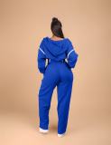 Patchwork Hooded Sweatshirt Three-Piece Pants Set YMEF-57095
