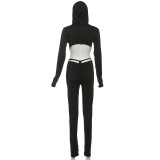 Backless Hooded Tight Jumpsuit GZJQ-K25Q82663