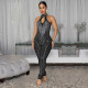 Sleeveless Hot Drill Jumpsuit BY-7542