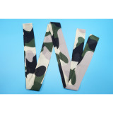 Camouflage Print Press Pleated Long Dress YF-20056