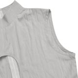 Solid Color Tie Up Loose Two Piece Pant Set BY-7538