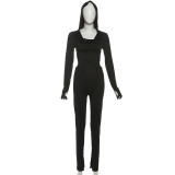 Backless Hooded Tight Jumpsuit GZJQ-K25Q82663