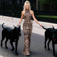 Print Sleeveless Halterneck Backless Maxi Dress GZJQ-K25D83082