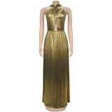 Sleeveless Solid Color Maxi Dress BY-7525