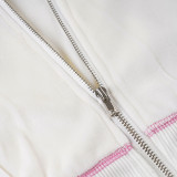 Letter Print Fur Patchwork Hooded Pants Suit GLRF-NK44428/44427