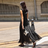 Sleeveless Mesh Patchwork Maxi Dress GAXB-D274DS