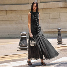 Sleeveless Mesh Patchwork Maxi Dress GAXB-D274DS