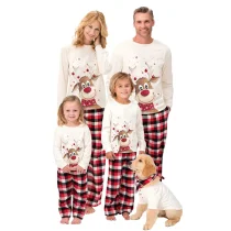 Fawn Print O Neck Plaid-Panel Christmas Parent-Child Set YLDF-209180