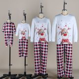 Fawn Print O Neck Plaid-Panel Christmas Parent-Child Set YLDF-209180