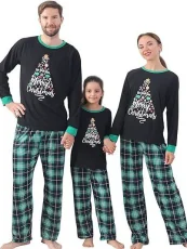 Pajama Matching Family Christmas Plaid Set YLDF-461