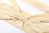 Sexy Wrap Chest Tops Long Skirt Two Piece Set DLSF-K25S80528
