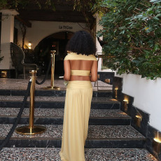 Sexy Wrap Chest Tops Long Skirt Two Piece Set DLSF-K25S80528