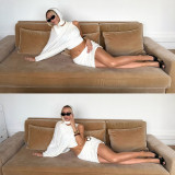 Single Shoulder Long Sleeve Three Piece Skirt Set DLSF-K25S81374