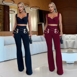 Solid Color Casual Flare Pants BY-7540