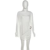 Single Shoulder Long Sleeve Three Piece Skirt Set DLSF-K25S81374