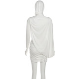 Single Shoulder Long Sleeve Three Piece Skirt Set DLSF-K25S81374