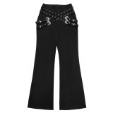 Solid Color Casual Flare Pants BY-7540