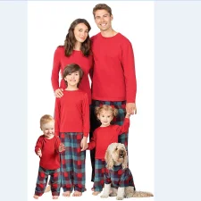 Christmas Parent-Child Letter Print Pajamas Suit YLDF-2286