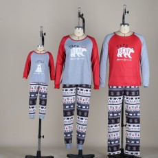Red Cartoon Christmas Matching Family Pajama Set YLDF-87130