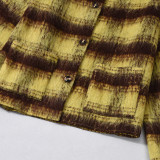 Plaid Print Long Sleeve Coat GFRT-60319TBZ