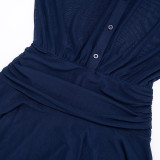 Solid Color Long Sleeve Ruffles Mini Dress GSZM-J25DS343