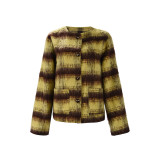 Plaid Print Long Sleeve Coat GFRT-60319TBZ