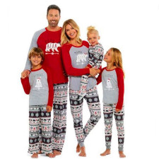 Red Cartoon Christmas Matching Family Pajama Set YLDF-87130