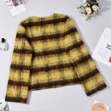 Plaid Print Long Sleeve Coat GFRT-60319TBZ