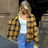 Plaid Print Long Sleeve Coat GFRT-60319TBZ