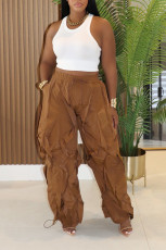 Solid Color Patchwork Loose Pants AIL-336