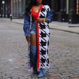 Patchwork Cardigan Double-Layer Thickened Sweater Jacket OD-8698