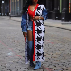 Patchwork Cardigan Double-Layer Thickened Sweater Jacket OD-8698