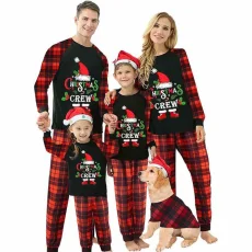 Christmas Hat Print Parent-Child Pajama Set YLDF-49440