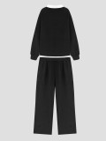 Stripe Patchwork Loose Two Piece Pants Set ZDF-33148