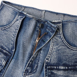 Casual Patchwork Multi-pockets Loose Jeans OD-8686