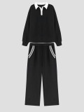 Stripe Patchwork Loose Two Piece Pants Set ZDF-33148