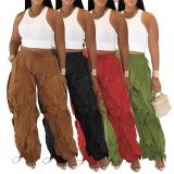 Solid Color Patchwork Loose Pants AIL-336