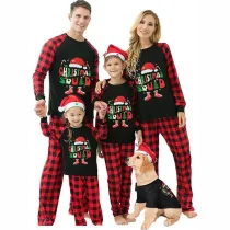 Christmas Hat Print Parent-Child Pajama Set YLDF-49440