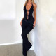 Solid Color Lace Patchwork Backless Jumpsuit SHD-9565