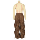 Solid Color Patchwork Loose Pants AIL-336