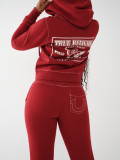 Letter Print Hooded Sweatshirt Pants Suit GFCF-1409