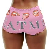 Letter Print Tight Short QYMF-3057
