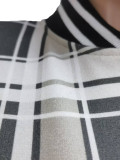 Plaid Print Thickened Patchwork PU Leather Jacket CM-9535