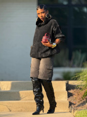 Plus Size Solid Color Hooded Loose Sweatshirt GYLN-0011