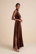 Solid Color Sleeveless Split Maxi Dress XHXF-470