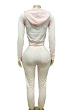 Letter Print Hooded Sweatshirt Pants Suit GFCF-1409