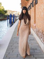 Sleeveless Mesh Patchwork Pleated Maxi Dress GRNH-28839