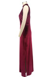 Solid Color Sleeveless Split Maxi Dress XHXF-470