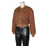 Long Sleeve Zipper Loose Coats ZSD-0773