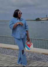 Denim Long Sleeve Shirt Holes Jeans 2 Piece Set GMYU-6386